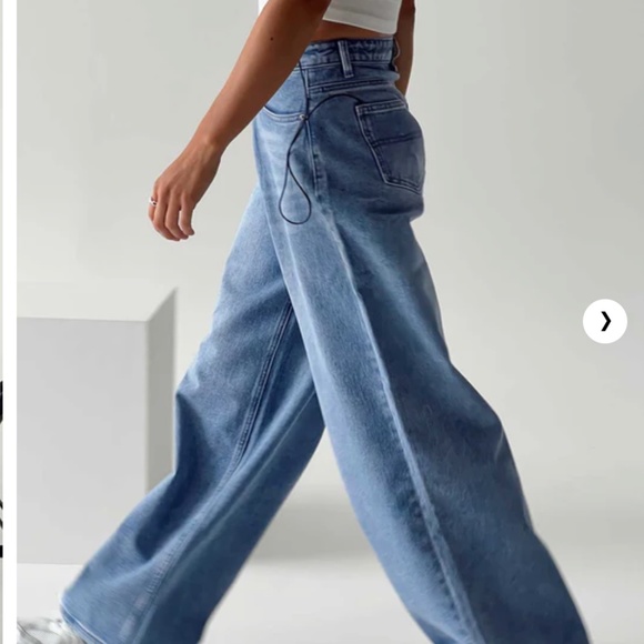 Polly Princess Naylor Wide Leg Jeans Light Wash Denim - Picture 4 of 6